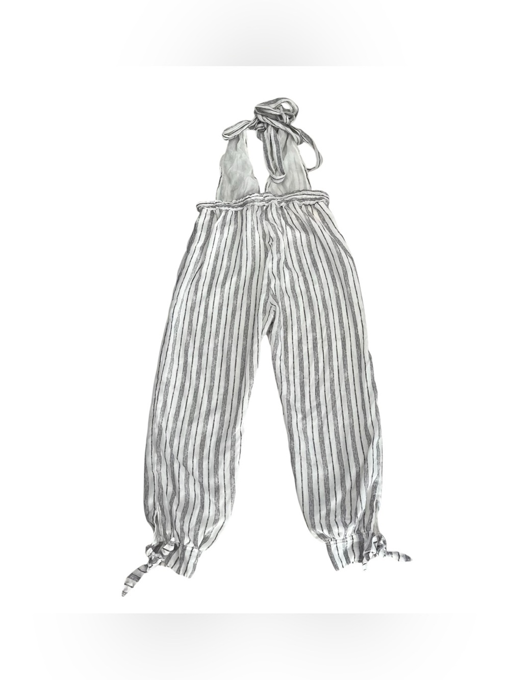 Agua Bendita Revolve Josie Jumpsuit in Gray Stripe Size Medium - Picture 4 of 9